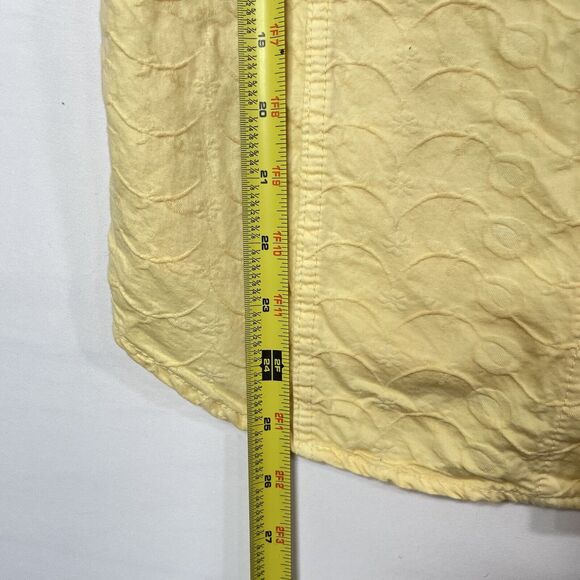 Ezze Wear Vintage Womens Top Butter Yellow Lagonlook Flowy Scallop Textured S/P - Picture 8 of 9